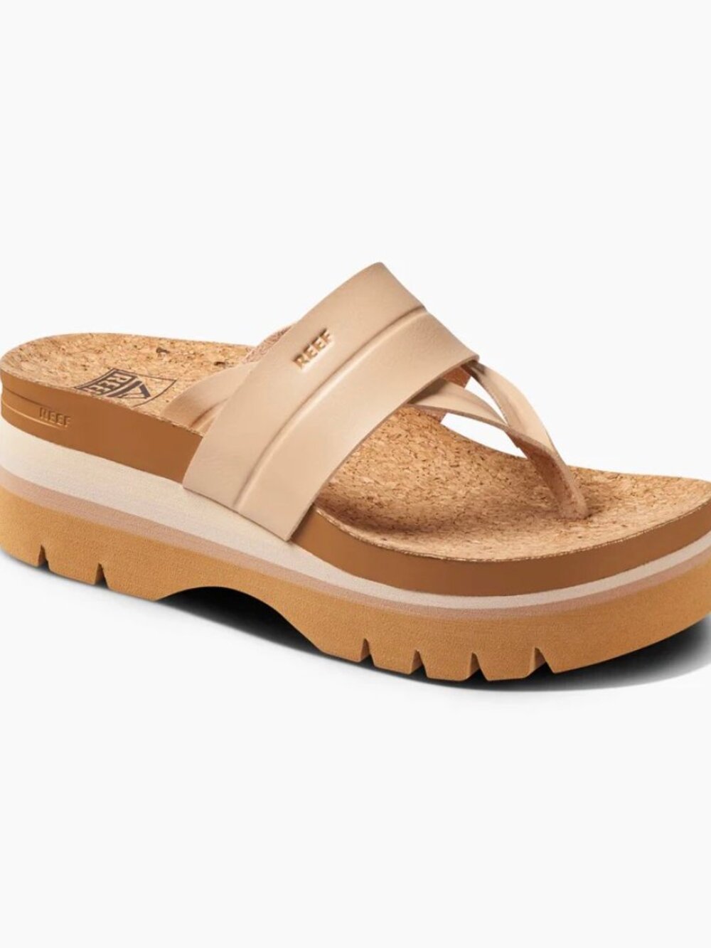 NEW! Reef Vista Higher Savanah Platform Thong Comfort Sandal In Seashell/Nude 5